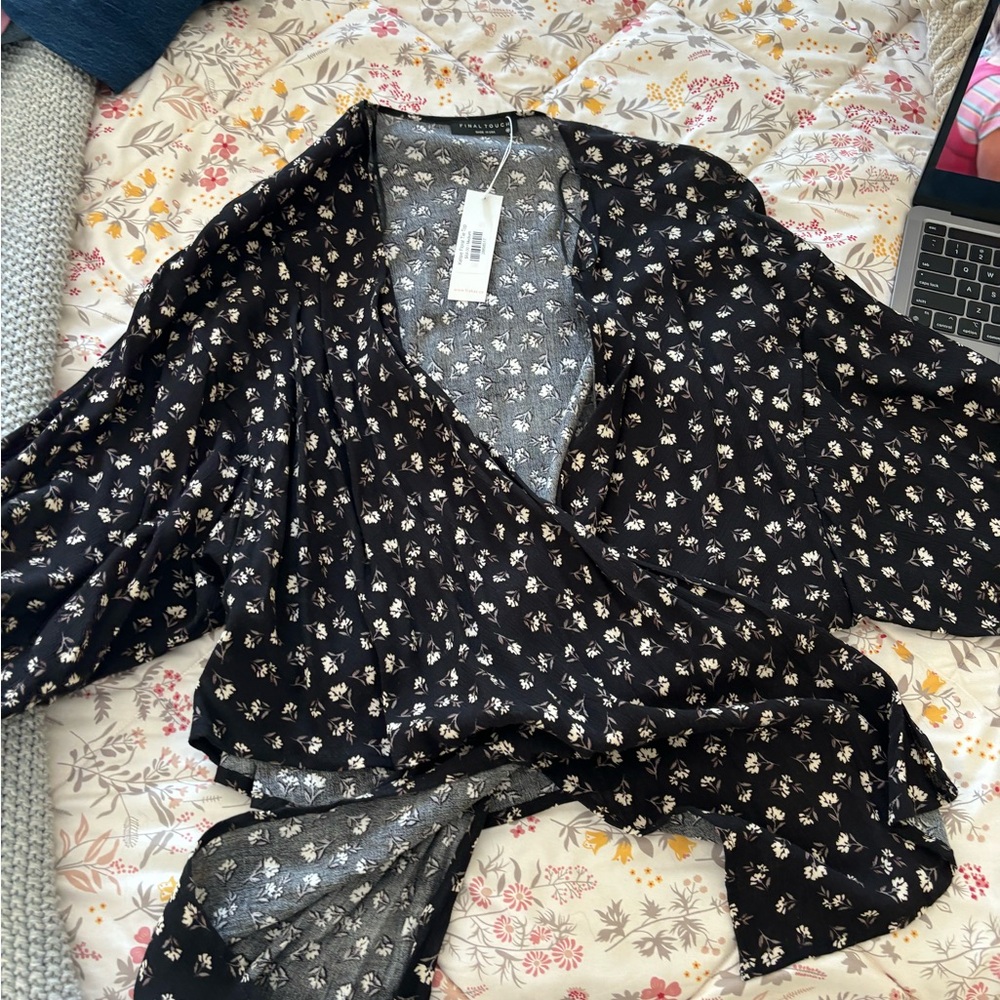 Floral wrap shirt